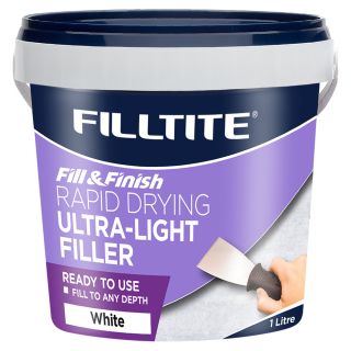 Filltite 1Ltr Fill & Finish Ready To Use Ultra-Light Filler Brilliant White