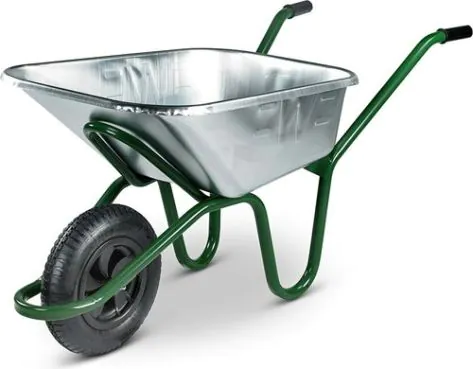 Walsall Wheelbarrow 120Ltr Invincible Galvanised Wheelbarrow with Pneumatic Tyre